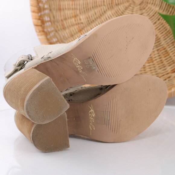 Rebels Womens Rayna Sandal Size 7 Beige Gray Suede Block Heel Open Toe Bootie - Picture 9 of 12